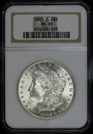 Obverse of this 1885-O Morgan Dollar NGC MS-65
