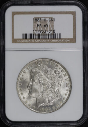 Obverse of this 1885-O Morgan Dollar NGC MS-65