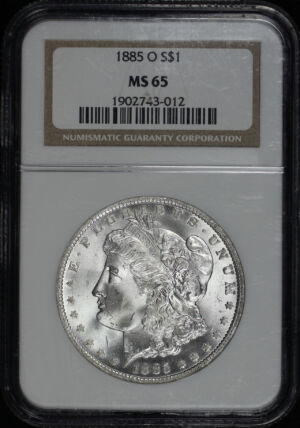 Obverse of this 1885-O Morgan Dollar NGC MS-65