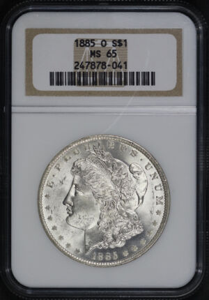 Obverse of this 1885-O Morgan Dollar NGC MS-65