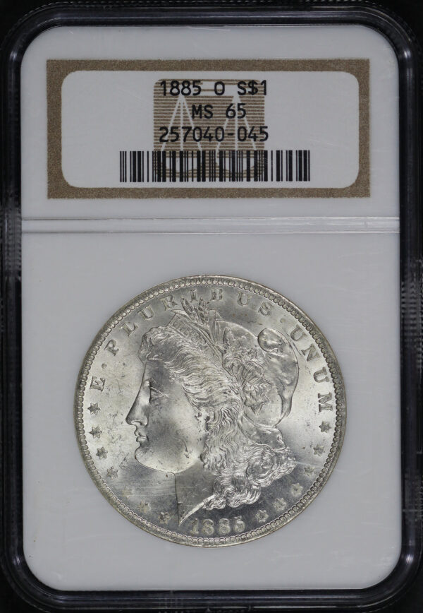 Obverse of this 1885-O Morgan Dollar NGC MS-65