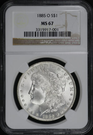 Obverse of this 1885-O Morgan Dollar NGC MS-67