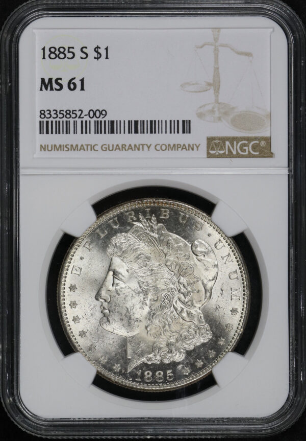 Obverse of this 1885-S Morgan Dollar NGC MS-61