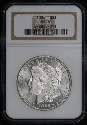 Obverse of this 1886 Morgan Dollar NGC MS-61