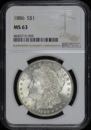 Obverse of this 1886 Morgan Dollar NGC MS-63