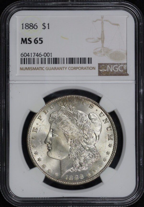 Obverse of this 1886 Morgan Dollar NGC MS-65