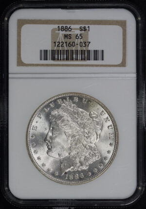 Obverse of this 1886 Morgan Dollar NGC MS-65