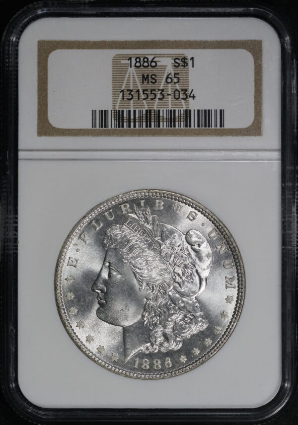 Obverse of this 1886 Morgan Dollar NGC MS-65