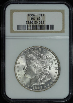 Obverse of this 1886 Morgan Dollar NGC MS-65