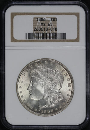Obverse of this 1886 Morgan Dollar NGC MS-65