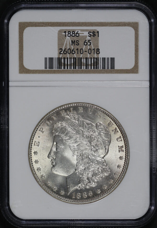 Obverse of this 1886 Morgan Dollar NGC MS-65