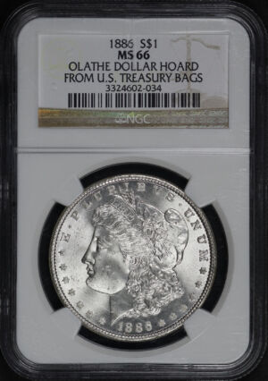 Obverse of this 1886 Morgan Dollar NGC MS-66 OLATHE DOLLAR HOARD
