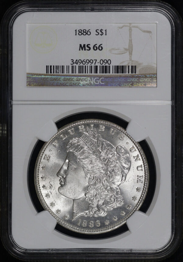 Obverse of this 1886 Morgan Dollar NGC MS-66