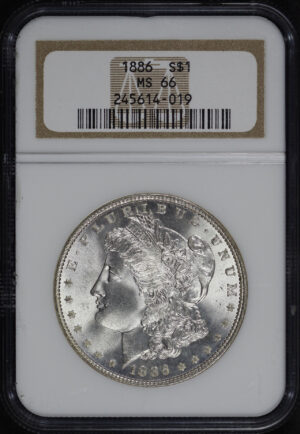 Obverse of this 1886 Morgan Dollar NGC MS-66