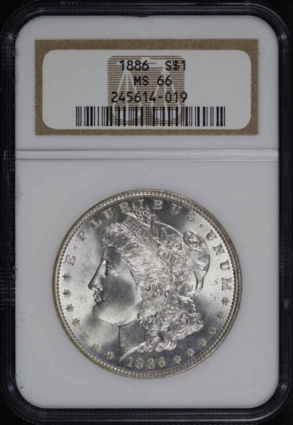 Obverse of this 1886 Morgan Dollar NGC MS-66