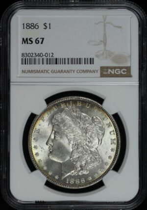 Obverse of this 1886 Morgan Dollar NGC MS-67
