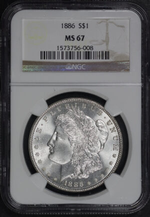 Obverse of this 1886 Morgan Dollar NGC MS-67