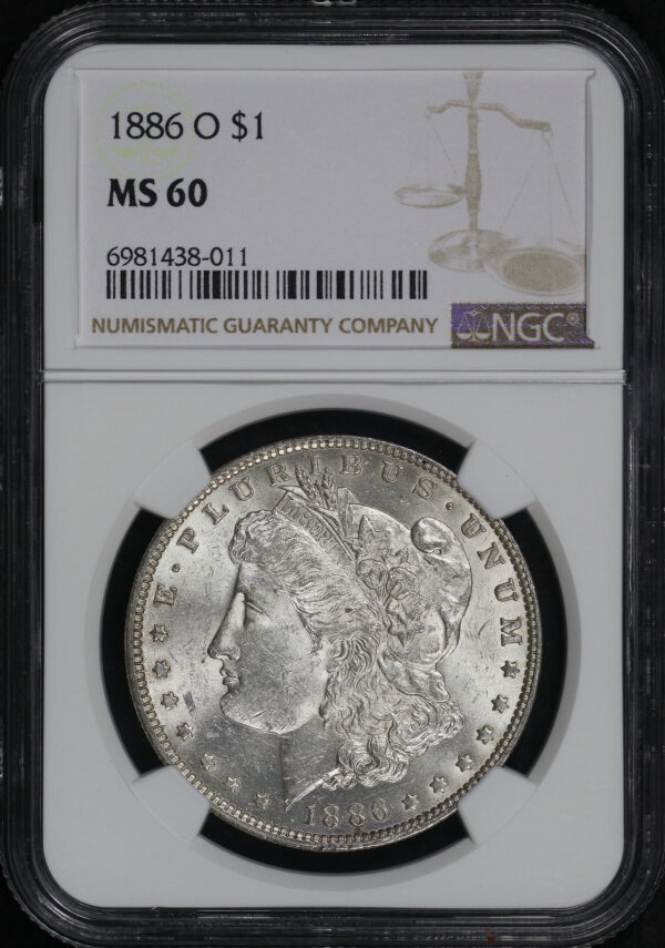 Obverse of this 1886-O Morgan Dollar NGC MS-60