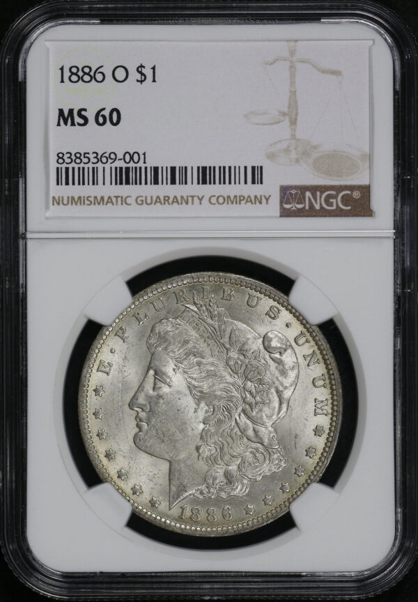 Obverse of this 1886-O Morgan Dollar NGC MS-60