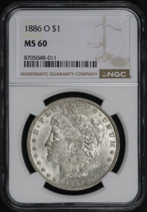 Obverse of this 1886-O Morgan Dollar NGC MS-60