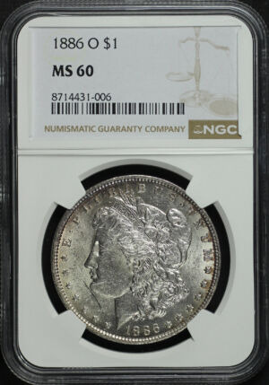 Obverse of this 1886-O Morgan Dollar NGC MS-60