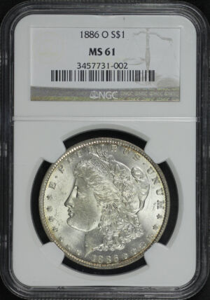 Obverse of this 1886-O Morgan Dollar NGC MS-61