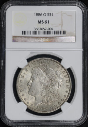 Obverse of this 1886-O Morgan Dollar NGC MS-61