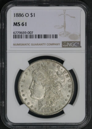Obverse of this 1886-O Morgan Dollar NGC MS-61
