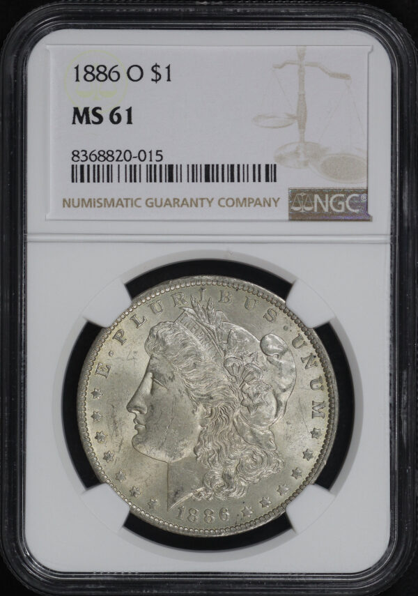 Obverse of this 1886-O Morgan Dollar NGC MS-61