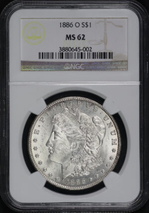 Obverse of this 1886-O Morgan Dollar NGC MS-62