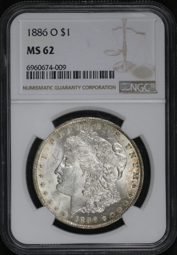 Obverse of this 1886-O Morgan Dollar NGC MS-62