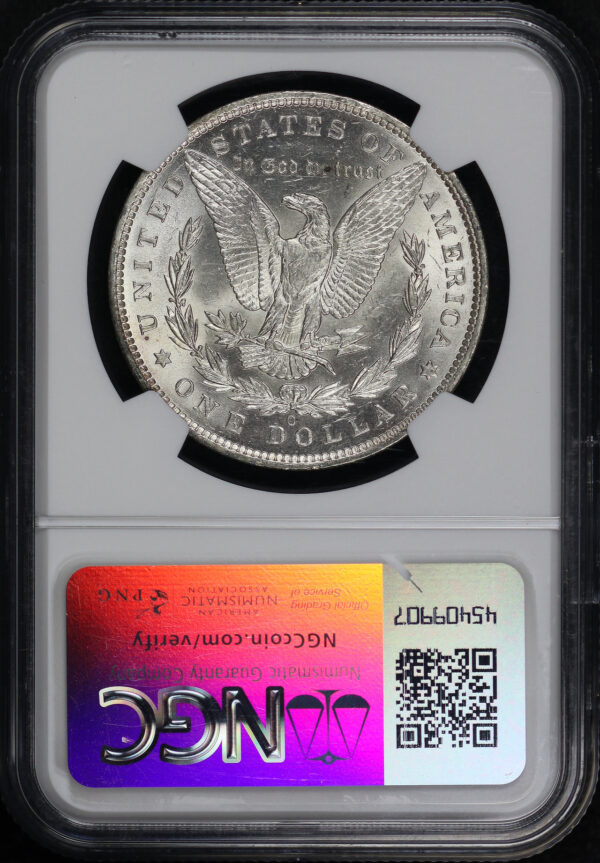 Reverse of this 1886-O Morgan Dollar NGC MS-62