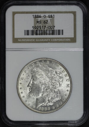 Obverse of this 1886-O Morgan Dollar NGC MS-62