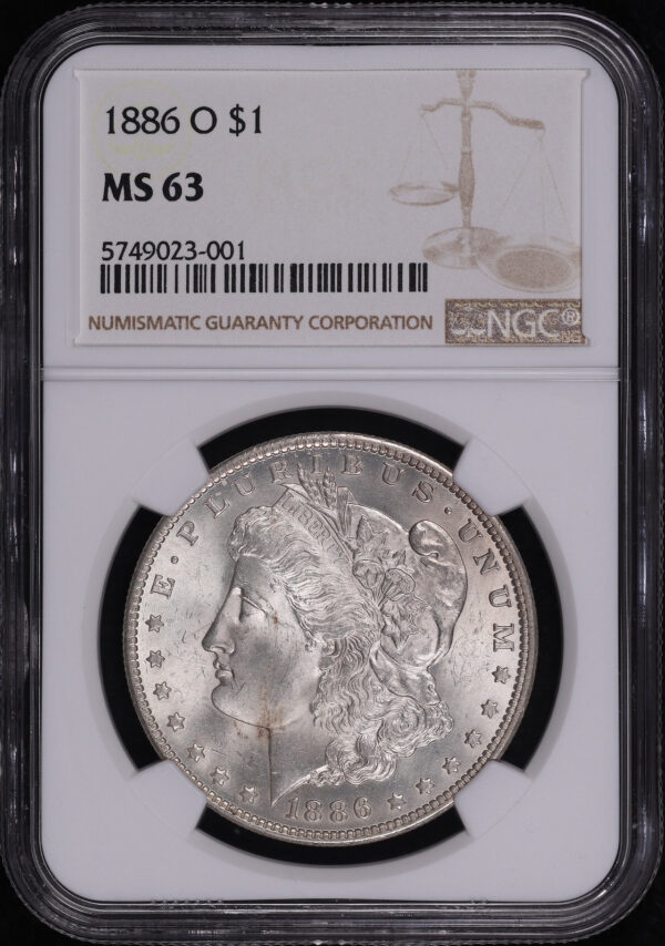 Obverse of this 1886-O Morgan Dollar NGC MS-63