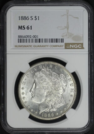 Obverse of this 1886-S Morgan Dollar NGC MS-61