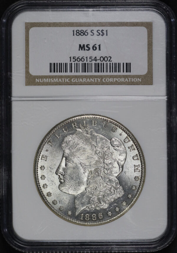 Obverse of this 1886-S Morgan Dollar NGC MS-61