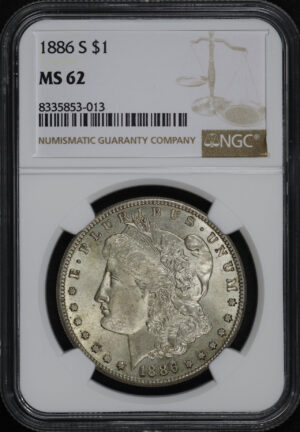 Obverse of this 1886-S Morgan Dollar NGC MS-62