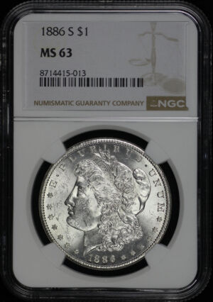 Obverse of this 1886-S Morgan Dollar NGC MS-63