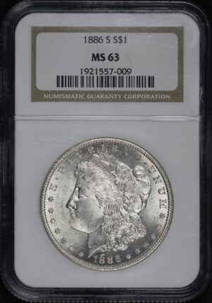 Obverse of this 1886-S Morgan Dollar NGC MS-63