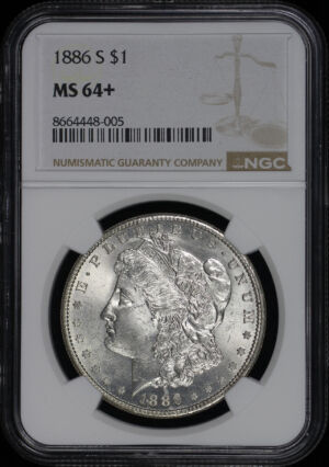 Obverse of this 1886-S Morgan Dollar NGC MS-64+