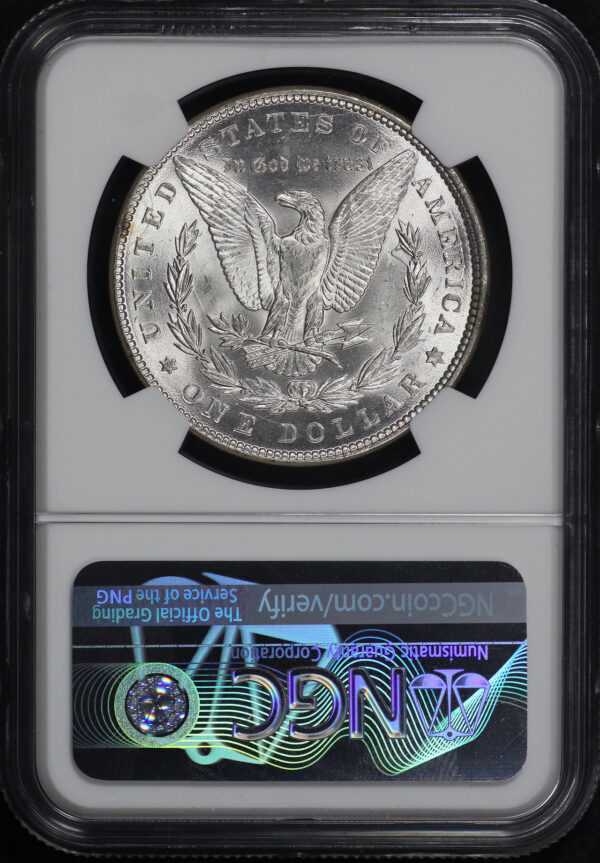 Reverse of this 1887 Morgan Dollar NGC MS-62