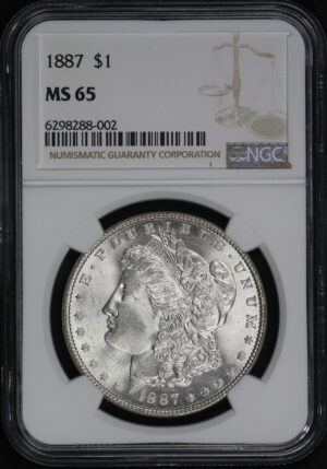 Obverse of this 1887 Morgan Dollar NGC MS-65