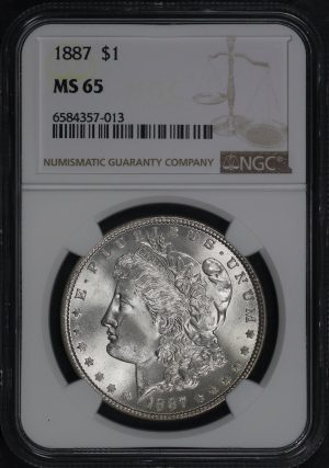 Obverse of this 1887 Morgan Dollar NGC MS-65