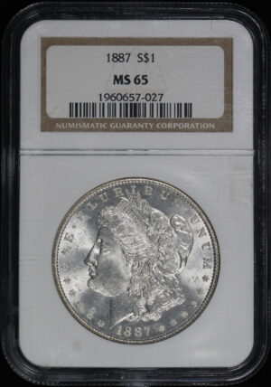 Obverse of this 1887 Morgan Dollar NGC MS-65