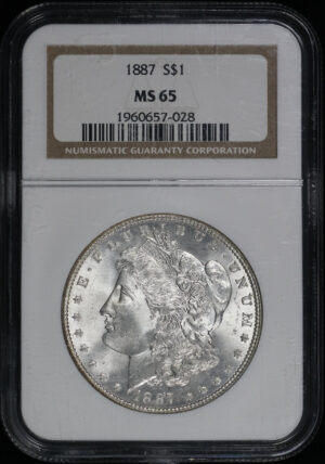 Obverse of this 1887 Morgan Dollar NGC MS-65