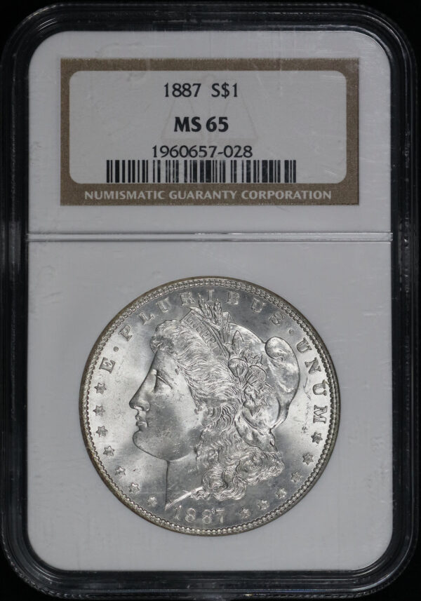 Obverse of this 1887 Morgan Dollar NGC MS-65