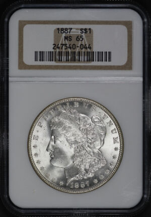 Obverse of this 1887 Morgan Dollar NGC MS-65