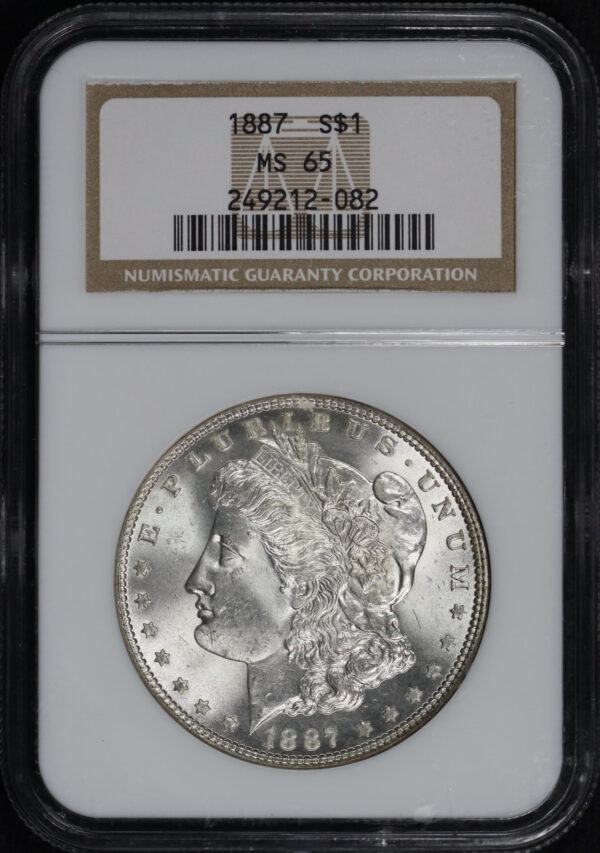 Obverse of this 1887 Morgan Dollar NGC MS-65