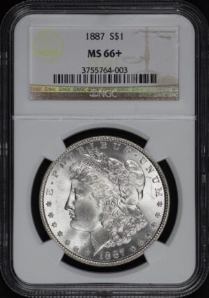 Obverse of this 1887 Morgan Dollar NGC MS-66+