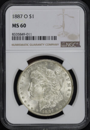 Obverse of this 1887-O Morgan Dollar NGC MS-60